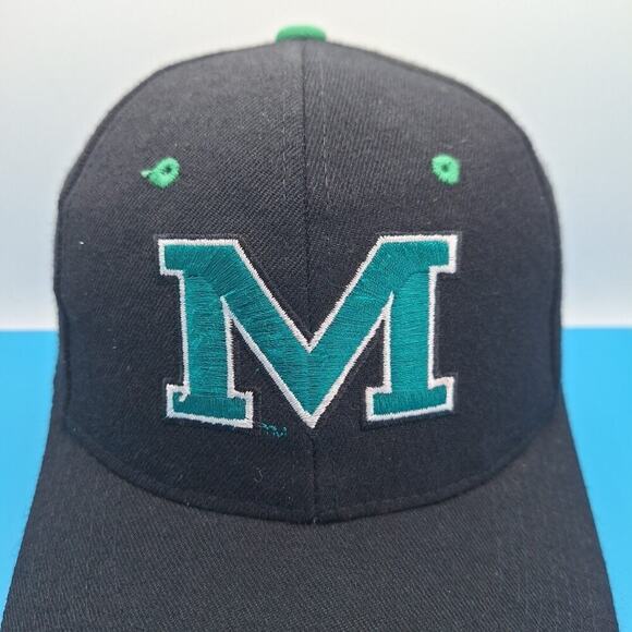 Marshall Thundering Herd Fitted 6 7/8 Hat Cap Black - Picture 2 of 7